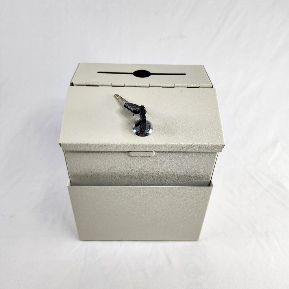 Metal Suggestion Box with Slot and Lock Wall Mounted Donation Box Ballot Box